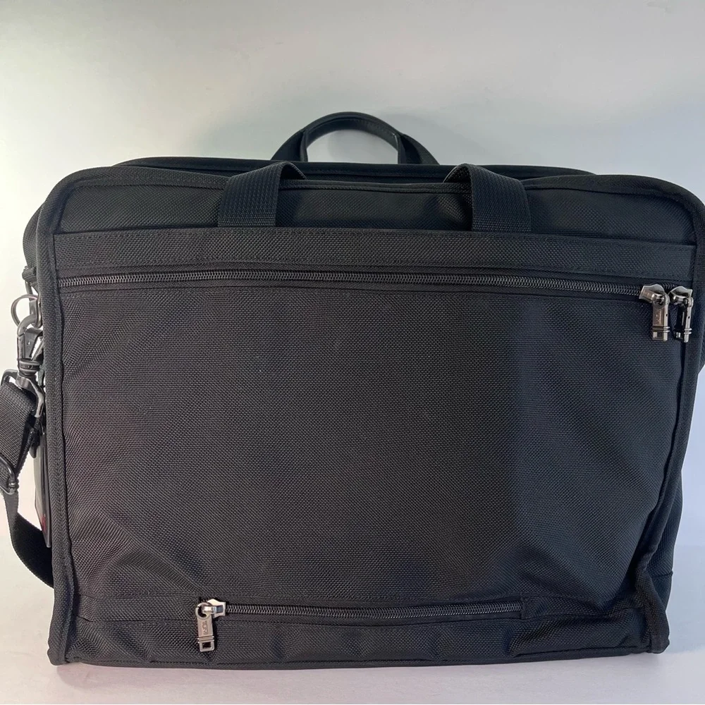 TUMI Black Nylon Compact Alpha 3 Large Laptop Bag Briefcase Expandable
